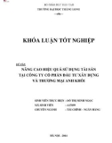 Khóa luận tốt nghiệp: Nâng cao hiệu quả sử dụng tài sản của Công ty cổ phần đầu tư xây dựng và thương mại Anh Khôi