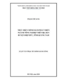 Luận văn Thạc sĩ Chính sách công: Thực hiện chính sách phát triển ngành nông nghiệp trên địa bàn huyện Hiệp Đức, tỉnh Quảng Nam