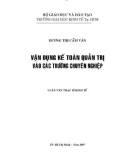 Luận văn thạc sĩ kinh tế: Vận dụng kế toán quản trị vào các trường chuyên nghiệp