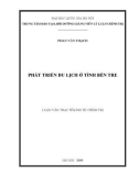 Luận văn Thạc sĩ Kinh tế: Phát triển du lịch tỉnh Bến Tre