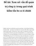 Tóm tắt đề tài: Xem xét vấn đề quản trị công ty trong quá trình kiểm tốn bo co ti chính