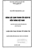 Luận văn Thạc sĩ Kinh tế chính trị: Năng lực cạnh tranh của dịch vụ viễn thông Việt Nam