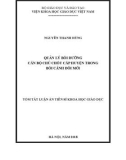 Tóm tắt Luận án tiến sĩ Khoa học giáo dục: Quản lý bồi dưỡng cán bộ chủ chốt cấp huyện trong bối cảnh đổi mới