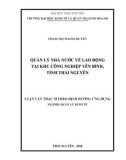 Luận văn Thạc sĩ Quản lý kinh tế: Quản lý nhà nước về lao động tại KCN Yên bình, tỉnh Thái Nguyên