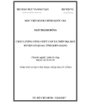 Tóm tắt Luận văn thạc sĩ Quản lý công: Chất lượng công chức xã trên địa bàn huyện Gò Quao, tỉnh Kiên Giang