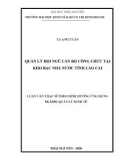 Luận văn Thạc sĩ Quản lý kinh tế: Quản lý đội ngũ cán bộ công chức tại Kho bạc nhà nước tỉnh Lào Cai