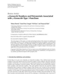 Báo cáo hóa học:  Review Article q-Genocchi Numbers and Polynomials Associated with q-Genocchi-Type l-Functions