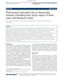 Báo cáo hóa học:  Phytocontact dermatitis due to Ranunculus arvensis mimicking burn injury: report of three cases and literature review