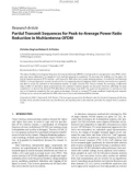 Báo cáo hóa học:   Research Article Partial Transmit Sequences for Peak-to-Average Power Ratio Reduction in Multiantenna OFDM