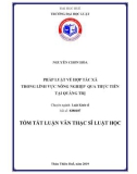 Tóm tắt Luận văn thạc sĩ Luật học: Pháp luật về Hợp tác xã trong lĩnh vực nông nghiệp, qua thực tiễn tại Quảng Trị