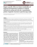 Region-specific effects on brain metabolites of hypoxia and hyperoxia overlaid on cerebral ischemia in young and old rats: a quantitative proton magnetic resonance spectroscopy stud