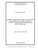 Luận văn Thạc sĩ Hoá học: Nghiên cứu phân tích cấu trúc và hàm lượng, một số hợp chất có trong nấm hương (Lentinula edodes) bằng các phương pháp phân tích hiện đại