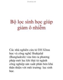 Bộ lọc sinh học giúp giảm ô nhiễm