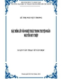 Luận văn Thạc sĩ Văn học: Đặc điểm lời văn nghệ thuật trong truyện ngắn Nguyễn Huy Thiệp
