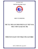 Tóm tắt Luận văn thạc sĩ Luật học: Thủ tục phá sản theo pháp luật Việt Nam, thực tiễn tại Quảng Trị