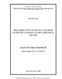 Luận văn Thạc sĩ Kinh tế: Hoàn thiện công tác quản lý tài chính tại trường Cao đẳng Văn hóa Nghệ thuật Việt Bắc