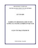 Luận văn Thạc sĩ Kinh tế: Nghiên cứu bình đẳng giới về tiền lương của người lao động ở Việt Nam