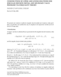 CONSTRUCTION OF UPPER AND LOWER SOLUTIONS FOR SINGULAR DISCRETE INITIAL AND BOUNDARY VALUE PROBLEMS