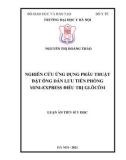 Luận án Tiến sĩ Y học: Nghiên cứu ứng dụng phẫu thuật đặt ống dẫn lưu tiền phòng mini-express điều trị glôcôm