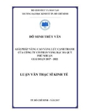 Luận văn Thạc sĩ Kinh tế: Giải pháp nâng cao năng lực cạnh tranh của Công ty cổ phần Vàng Bạc Đá quý Phú Nhuận, giai đoạn 2017 – 2022