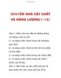 CHUYỂN HOÁ VẬT CHẤT VÀ NĂNG LƯỢNG(1-19)