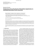 Báo cáo hóa học:  Research Article Temperature-Aware Routing for Telemedicine Applications in Embedded Biomedical Sensor Networks