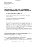 Báo cáo hóa học:   Research Article Approximation of Fixed Points of Nonexpansive Mappings and Solutions of Variational 