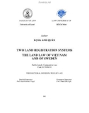 The doctoral dissertation of law: Two land registration systems the land law of Việt Nam and of sweden