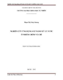 Luận văn Thạc sĩ Khoa học: Nghiên cứu ứng dụng sắt nano xử lý nước ô nhiễm crom-chì