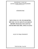 Luận văn Thạc sĩ Kinh tế: Phân tích các yếu tố ảnh hưởng đến nhu cầu du lịch của du khách khi đến tham quan du lịch tại thành phố Châu Đốc, tỉnh An Giang