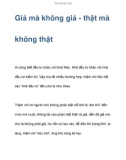 Giả mà không giả - thật mà không thật