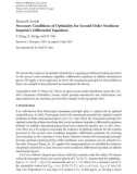 Báo cáo hóa học:  Research Article Necessary Conditions of Optimality for Second-Order Nonlinear Impulsive Differential Equations