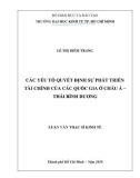 Luận văn Thạc sĩ Kinh tế: Các yếu tố quyết định sự phát triển tài chính của các quốc gia ở Châu Á – Thái Bình Dương