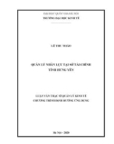 Luận văn Thạc sĩ Quản lý kinh tế: Quản lý nhân lực tại Sở Tài chính Hưng Yên
