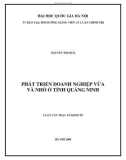 Luận văn Thạc sĩ Kinh tế: Phát triển doanh nghiệp vừa và nhỏ ở tỉnh Quảng Ninh