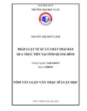 Tóm tắt Luận văn Thạc sĩ Luật học: Pháp luật về xử lý chất thải rắn – Thực tiễn tại tỉnh Quảng Bình