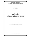 Luận văn Thạc sĩ Văn học: Khảo sát văn học dân gian Stiêng