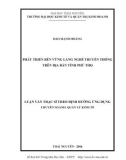 Luận văn Thạc sĩ Quản lý kinh tế: Phát triển bền vững làng nghề truyền thống trên địa bàn tỉnh Phú Thọ