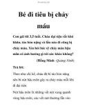 Bé đi tiêu bị chảy máu