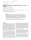 Báo cáo y học: Towards in vivo application of RNA interference – new toys, old problems