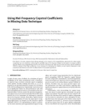 Báo cáo hóa học:  Using Mel-Frequency Cepstral Coefﬁcients in Missing Data Technique