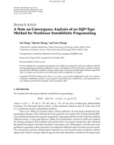 Báo cáo hóa học:   Research Article A Note on Convergence Analysis of an SQP-Type Method for Nonlinear Semideﬁnite Programming