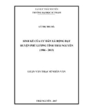 Luận văn Thạc sĩ Nhân văn: Sinh kế của cư dân xã Động Đạt, huyện Phú Lương, tỉnh Thái Nguyên (1986 - 2015)