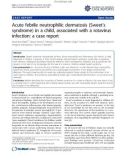 Báo cáo y học: Acute febrile neutrophilic dermatosis (Sweet’s syndrome) in a child, associated with a rotavirus infection: a case report