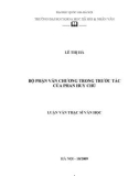 Tóm tắt Luận văn Thạc sĩ: Bộ phận văn chương trong trước tác của Phan Huy Chú