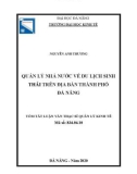 Tóm tắt Luận văn Thạc sĩ Quản lý kinh tế: Quản lý nhà nước về du lịch sinh thái trên địa bàn thành phố Đà Nẵng