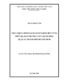 Luận văn Thạc sĩ Chính sách công: Thực hiện chính sách giảm nghèo bền vững trên địa bàn phường Tân Chánh Hiệp, Quận 12, Thành phố Hồ Chí Minh