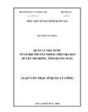 Luận văn Thạc sĩ Quản lý công: Quản lý nhà nước về lễ hội truyền thống trên địa bàn huyện Trà Bồng, tỉnh Quảng Ngãi