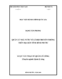 Luận văn Thạc sĩ Quản lý công: Quản lý nhà nước đối với lễ hội truyền thống trên địa bàn tỉnh Bình Phước