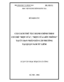 Luận văn thạc sĩ Quản lý công: Cải cách thủ tục hành chính theo cơ chế “Một cửa”, “Một cửa liên thông” tại Ủy ban nhân dân cấp  Phường tại quận Nam Từ Liêm